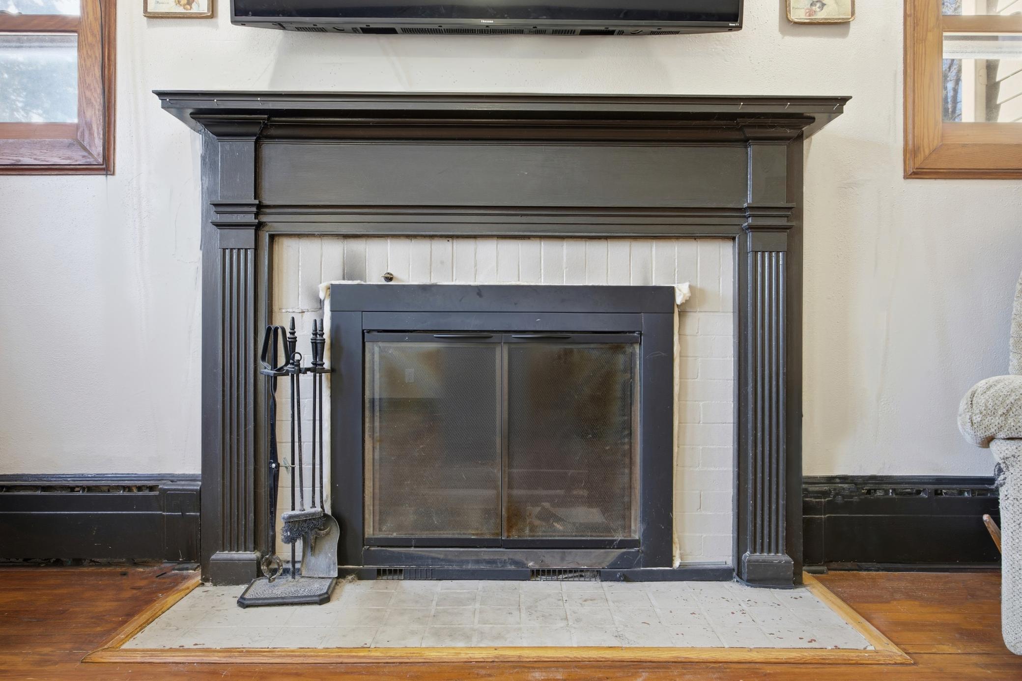 Wood Burning Fireplace In Living Room