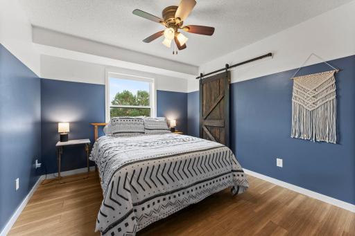 One of the bedrooms offers its own walk-in closet.