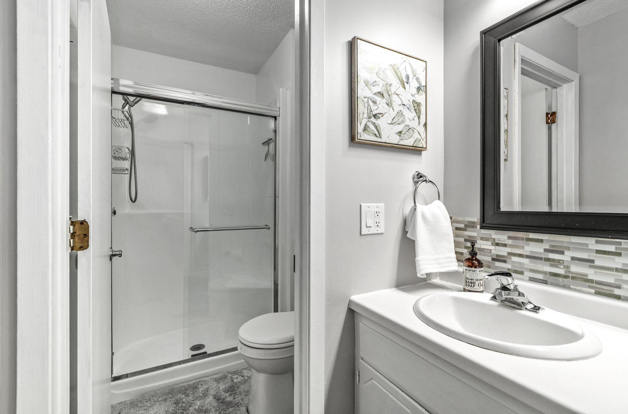 Recently updated lavatory and shower.