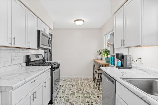 The breakfast nook - a great spot to look out over your large backyard