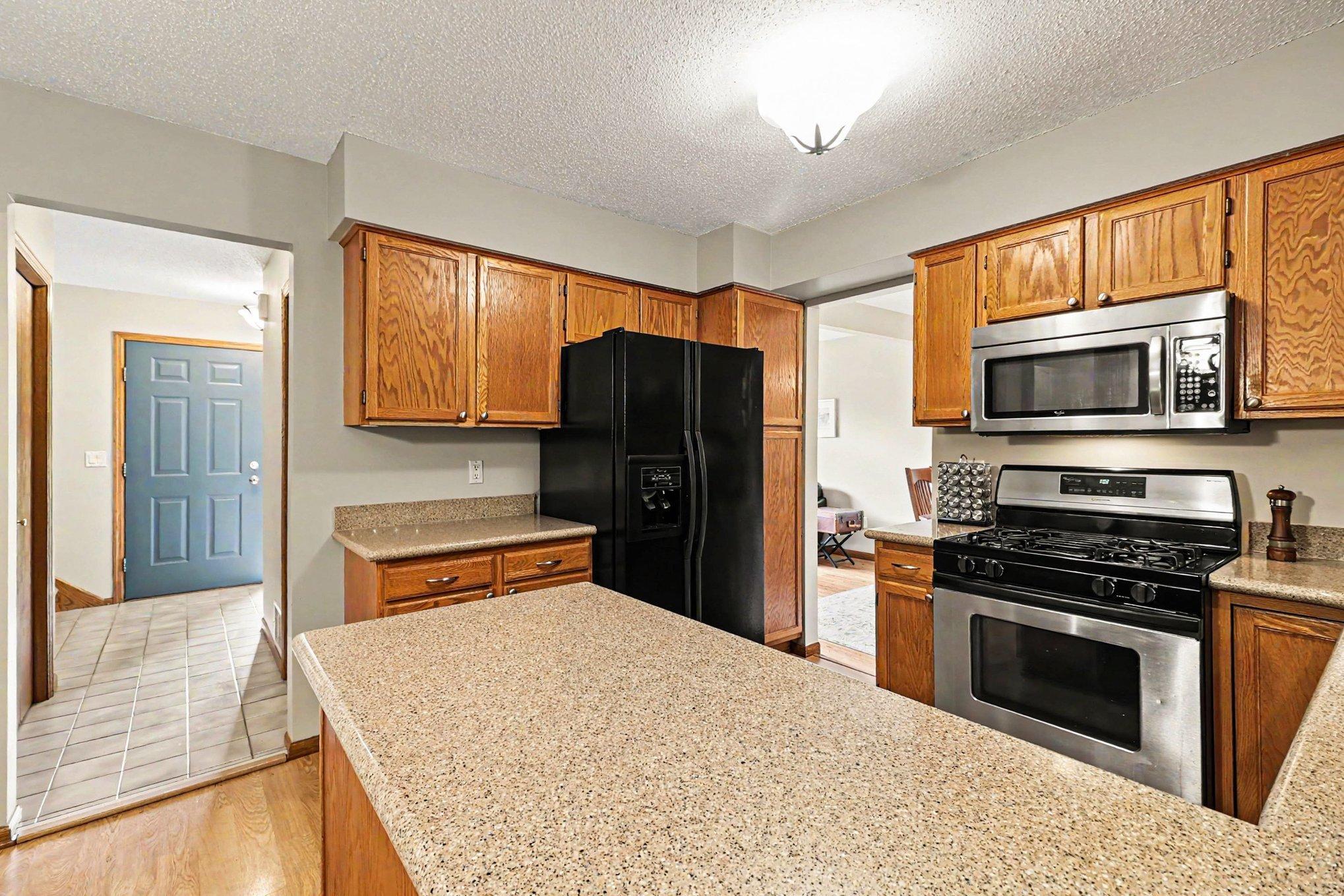 Lots of counter space here, and truly the heart of the home