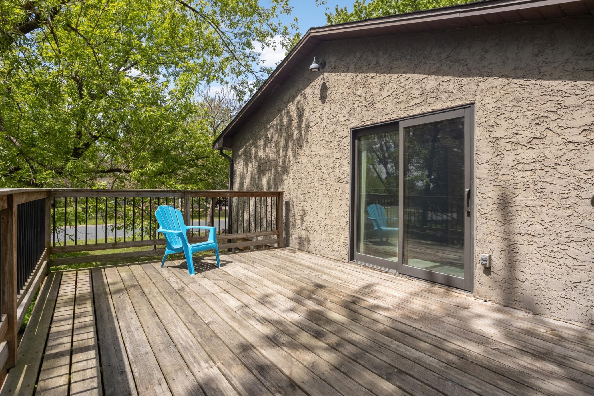 Huge deck with views of the beautiful yard