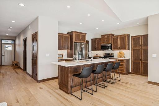 A massive center island, perfect for entertaining.