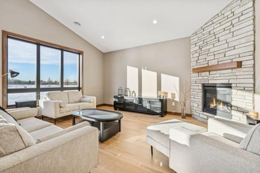 A cozy gas fireplace makes this room complete