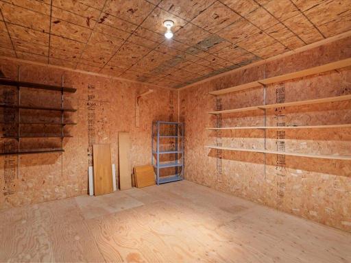 Convenient upper-level storage provides valuable space for seasonal gear, recreational equipment, and organized estate living.