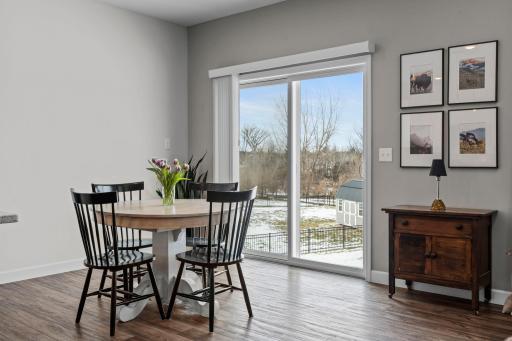 The dining room is large enough for an 8 person table! Add equity by building your dream deck.