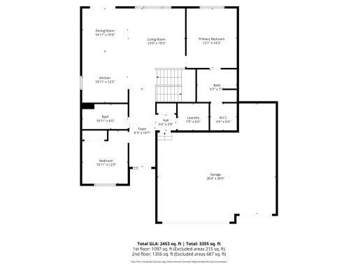Floorplan of the main level. Notice the large bump out in the garage!