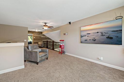 Loft family room overlooks living room below!