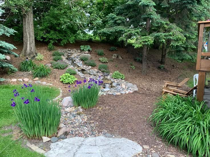Pondless Waterfall with Flowers
