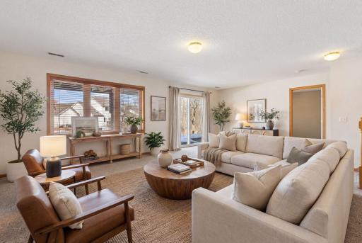 Lower level family room featuring Brand new carpet