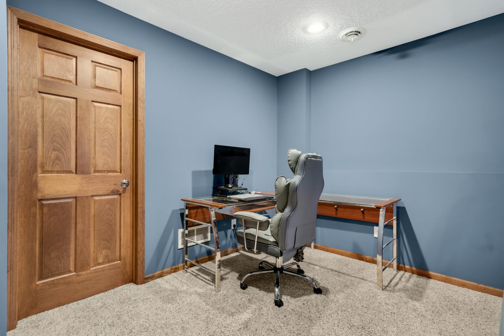 5th bdrm in LL is currently used as a dual space for work from home. This bedroom has an extensive walk in closet.