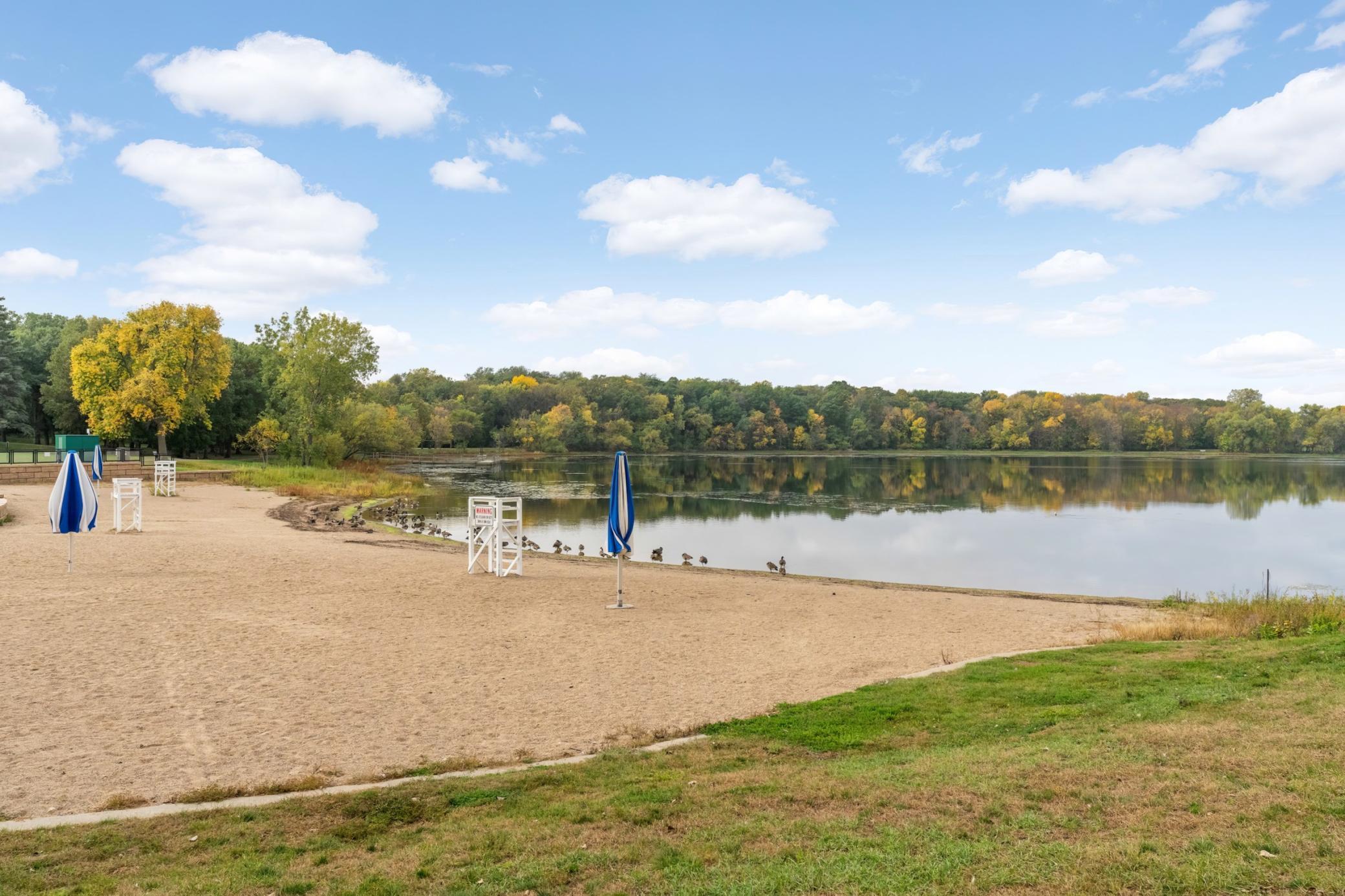 Round Lake Beach is fully staffed by city life guards and is a mile from Moonlight Lane.