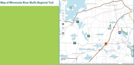 Map of MN River Bluffs Regional Trail