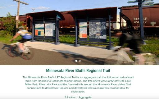 MN River Bluffs Regional Trail is apx 9.2 miles and is an easy hop on and off right from the gated backyard.
