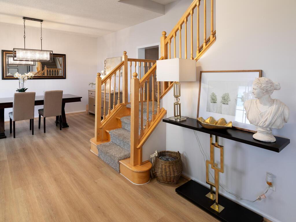 The statement staircase greets you as you walk through the front door.