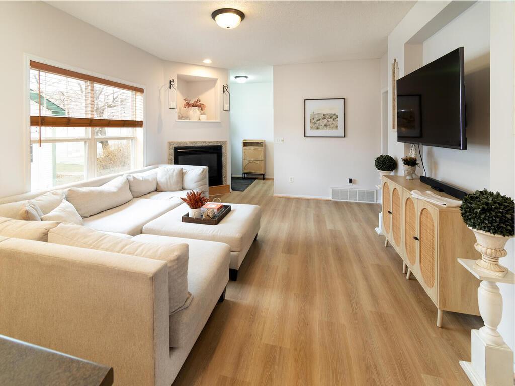 Spaciousness continues into the family room.