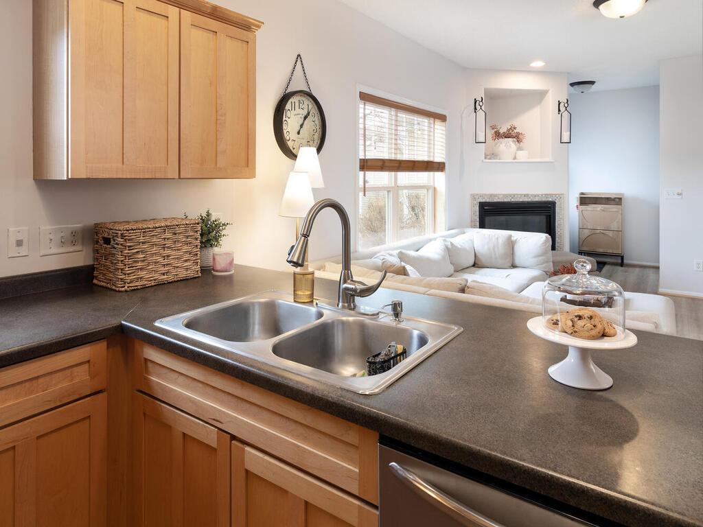 With the sink looking into the family room, you will never feel left out while doing the dishes.