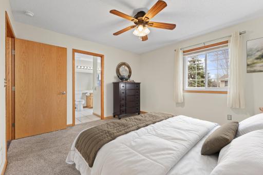 Primary Bedroom - please note this image has been virtually staged.