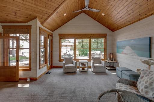 Porch goes out to patio on left