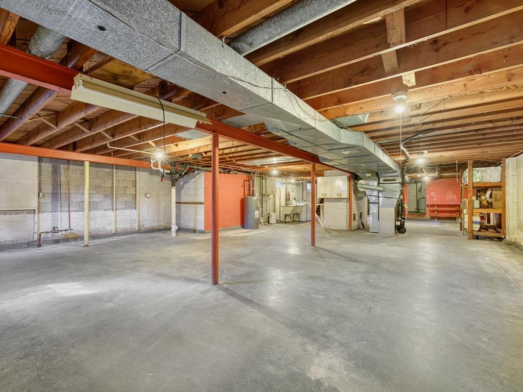 Unfinished lower level offers endless possibilities to meet your need