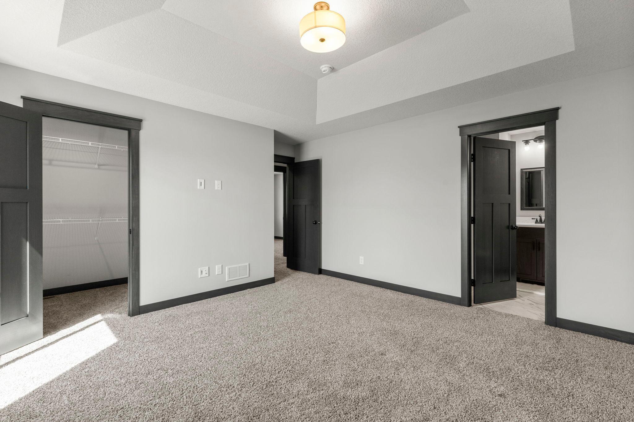 Modern, craftsman style doors throughout.