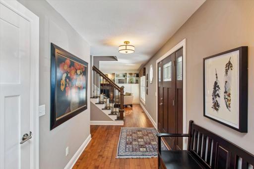 Front foyer space to greet guests has a huge walk-in closet