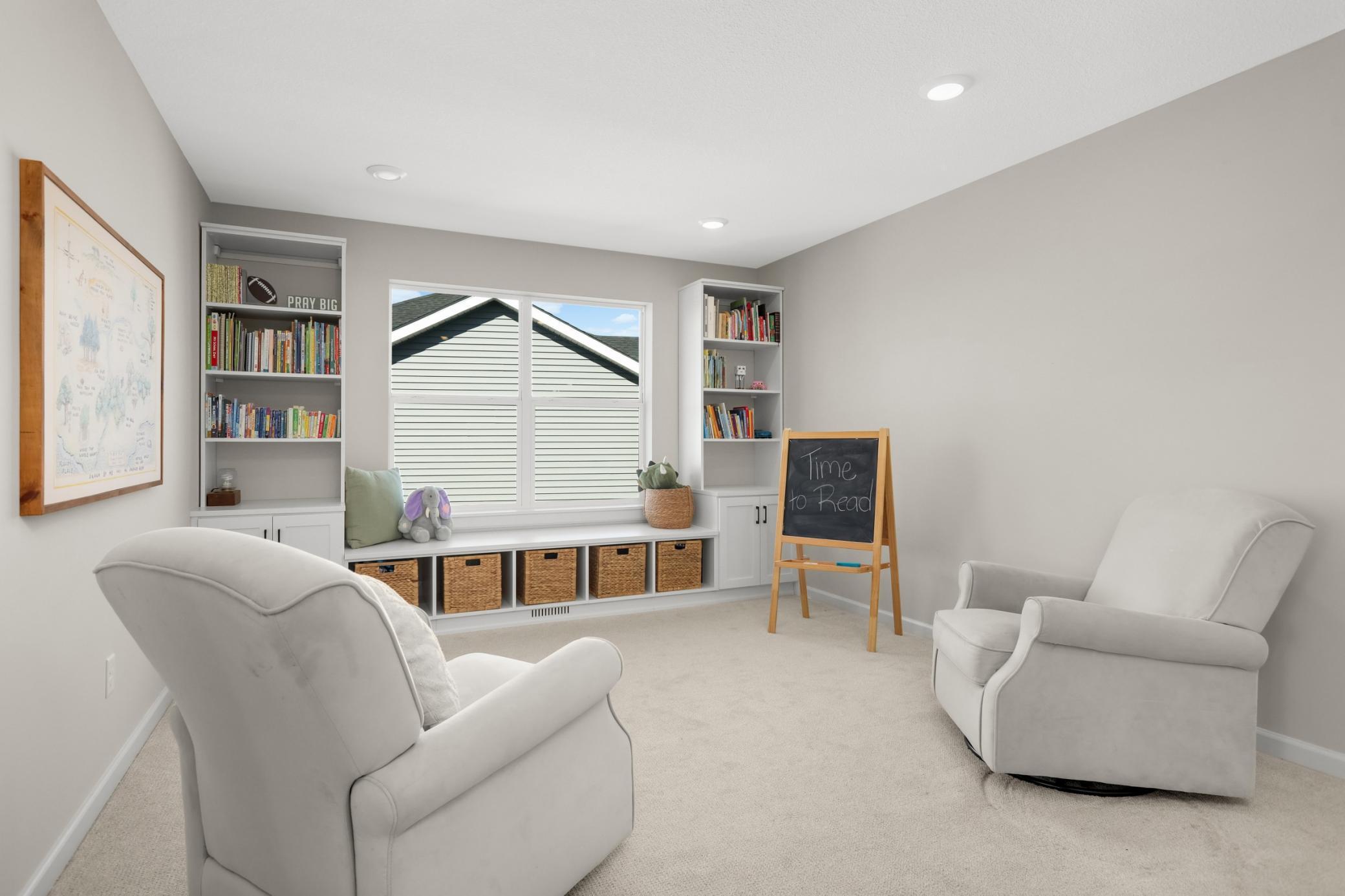 Top of the stairs to the loft! Perfect for reading or relaxing.