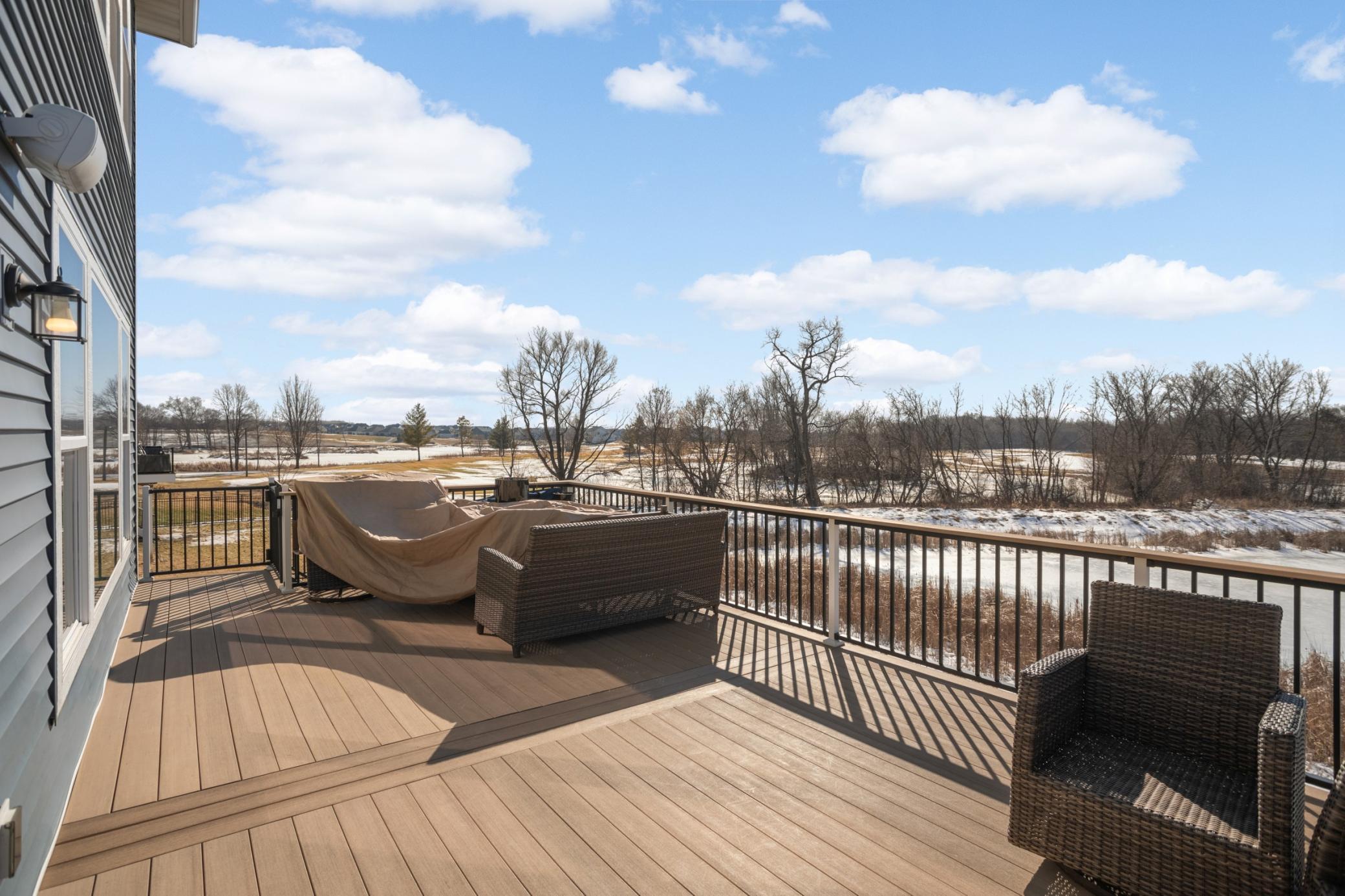 Maintenance free deck with peaceful views.