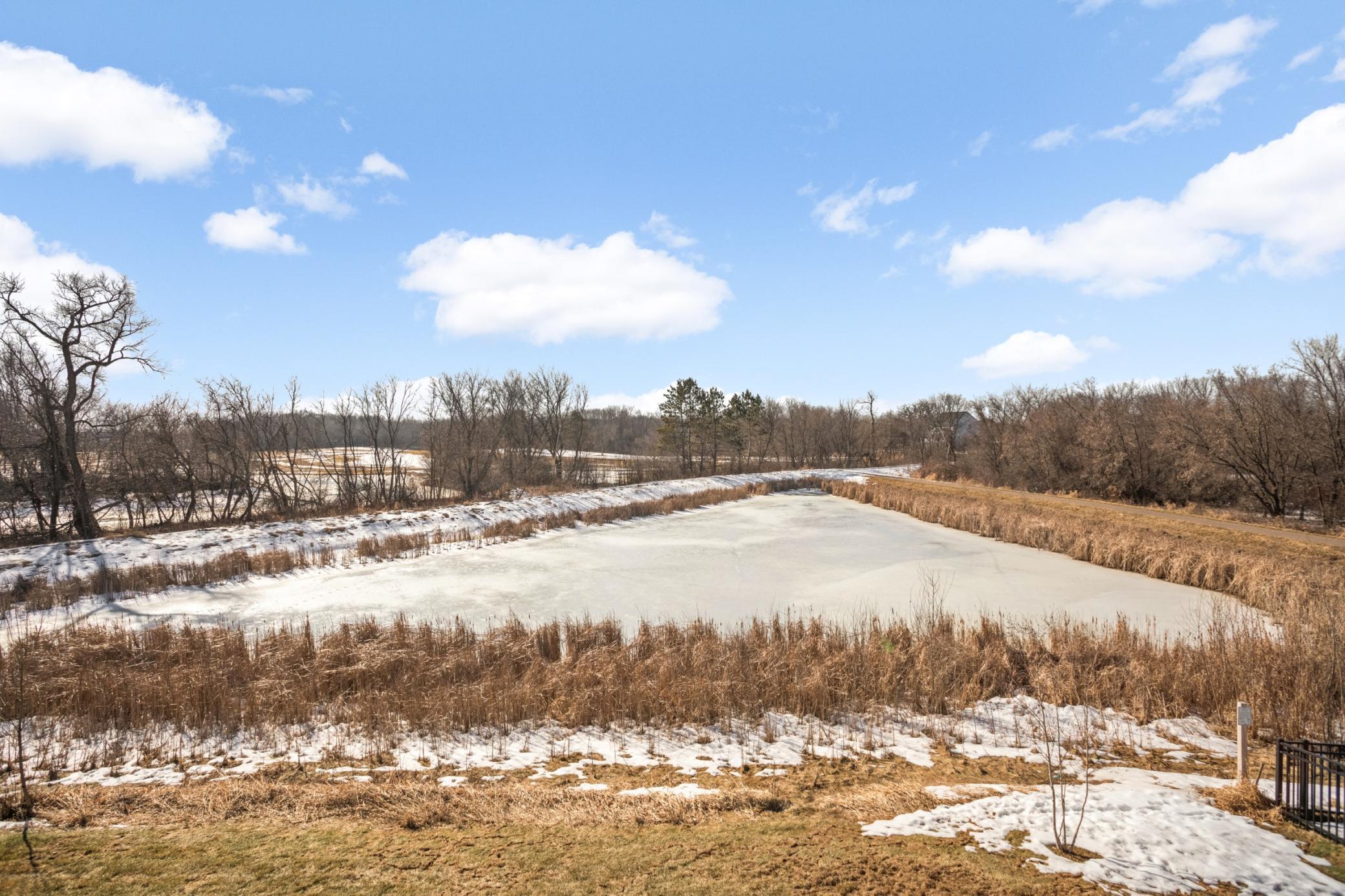 Lot premium here...both golf course and pond views. There's also a trail that runs a short distance from this home.