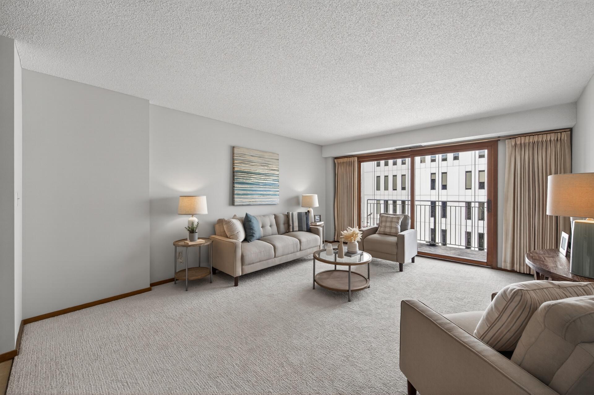 Living Room with brand new Carpeting