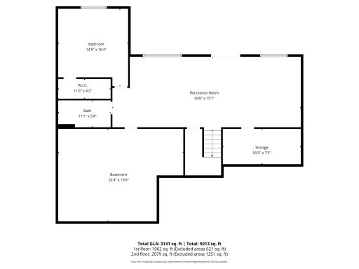 Lower Level Floor Plan with Measurements