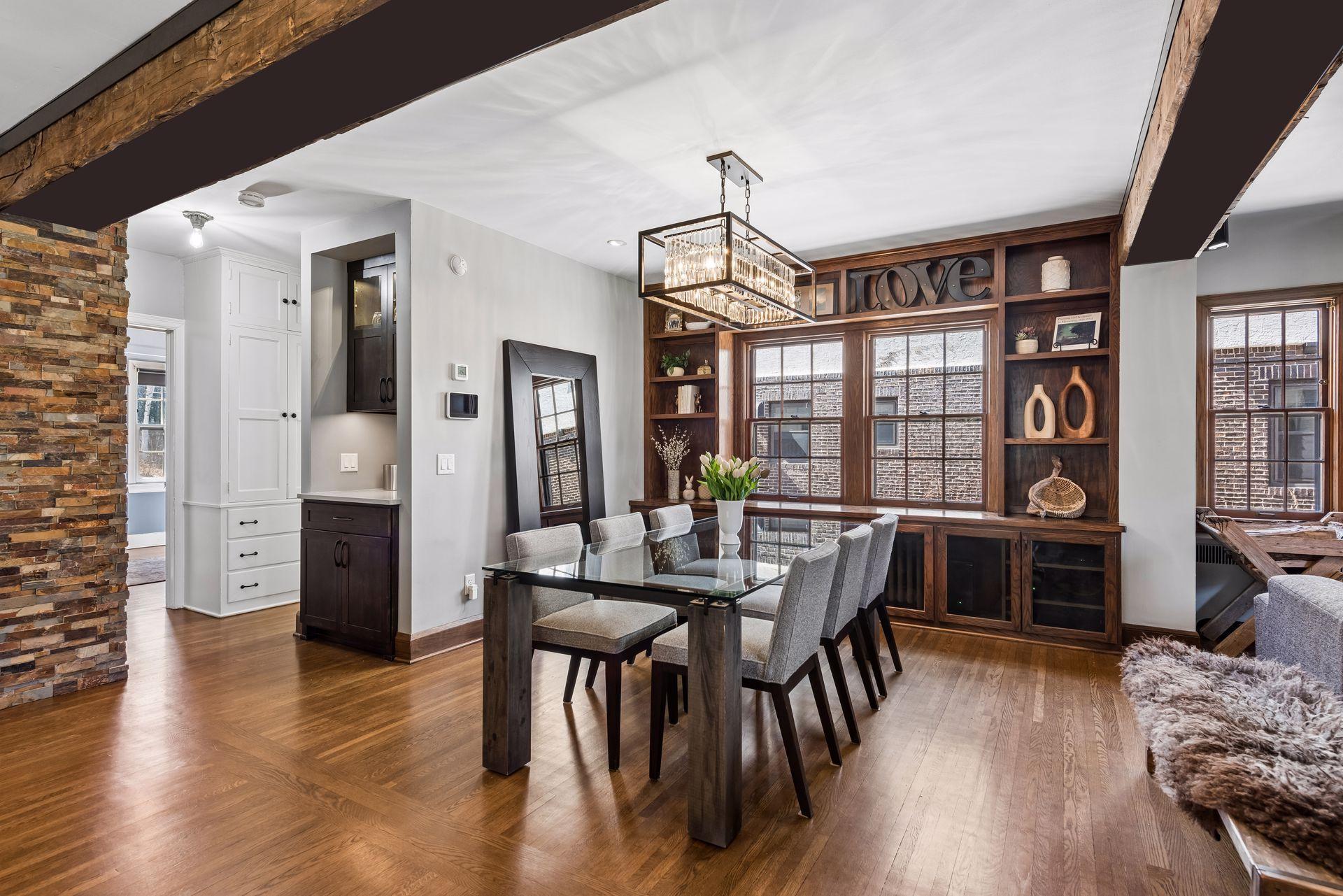 Convenient bar area next to dining