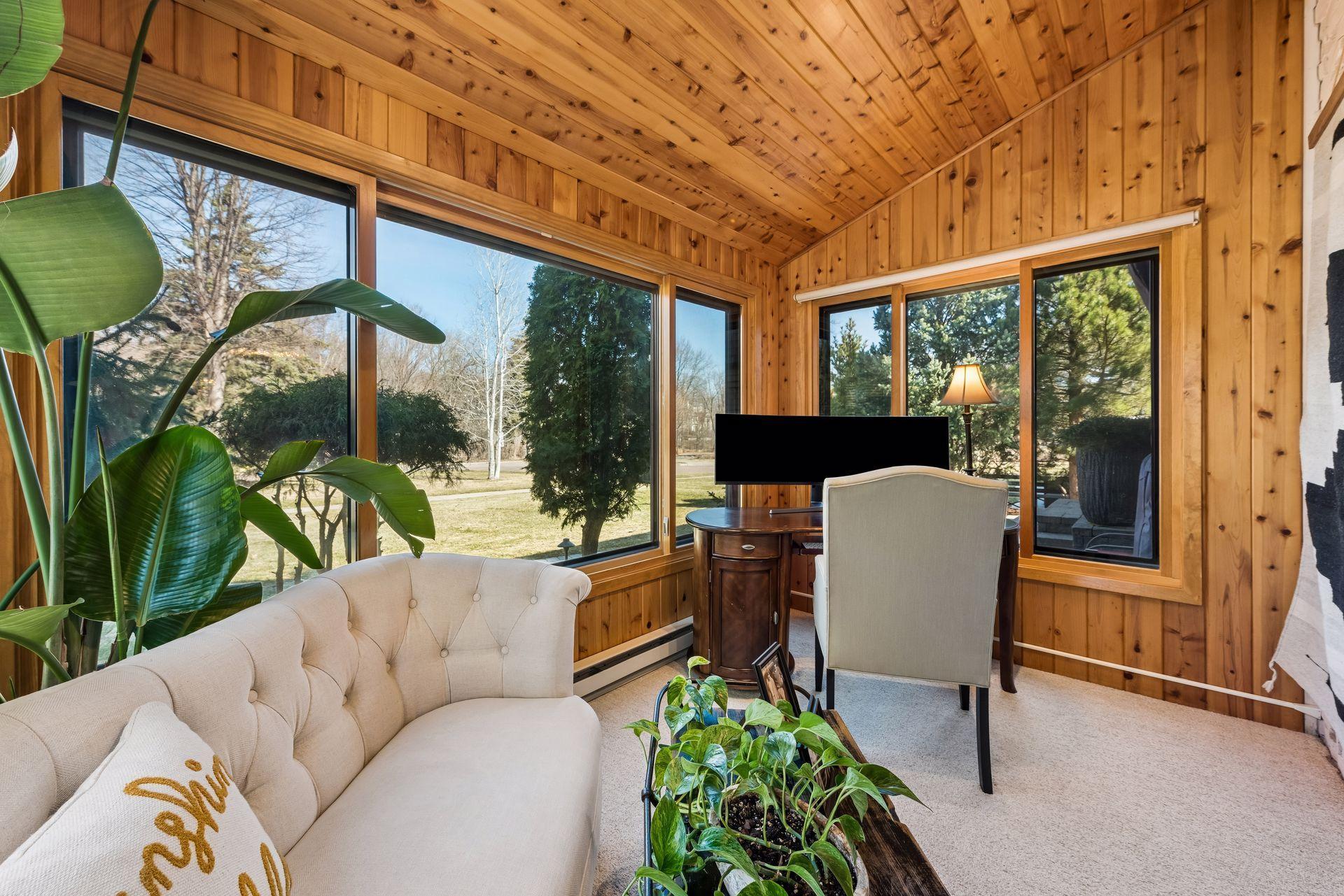 All season porch makes fabulous home office