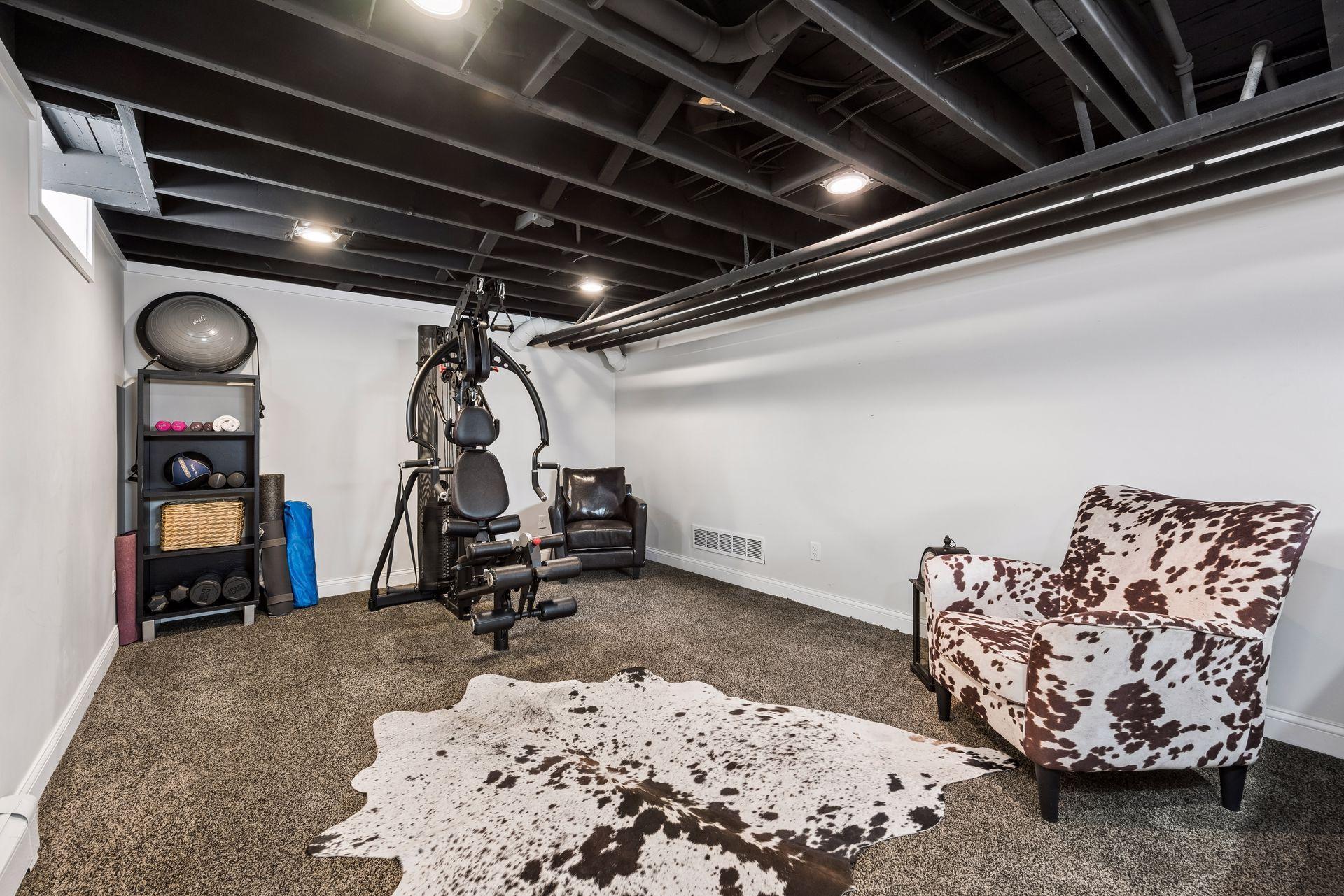 Basement fitness area