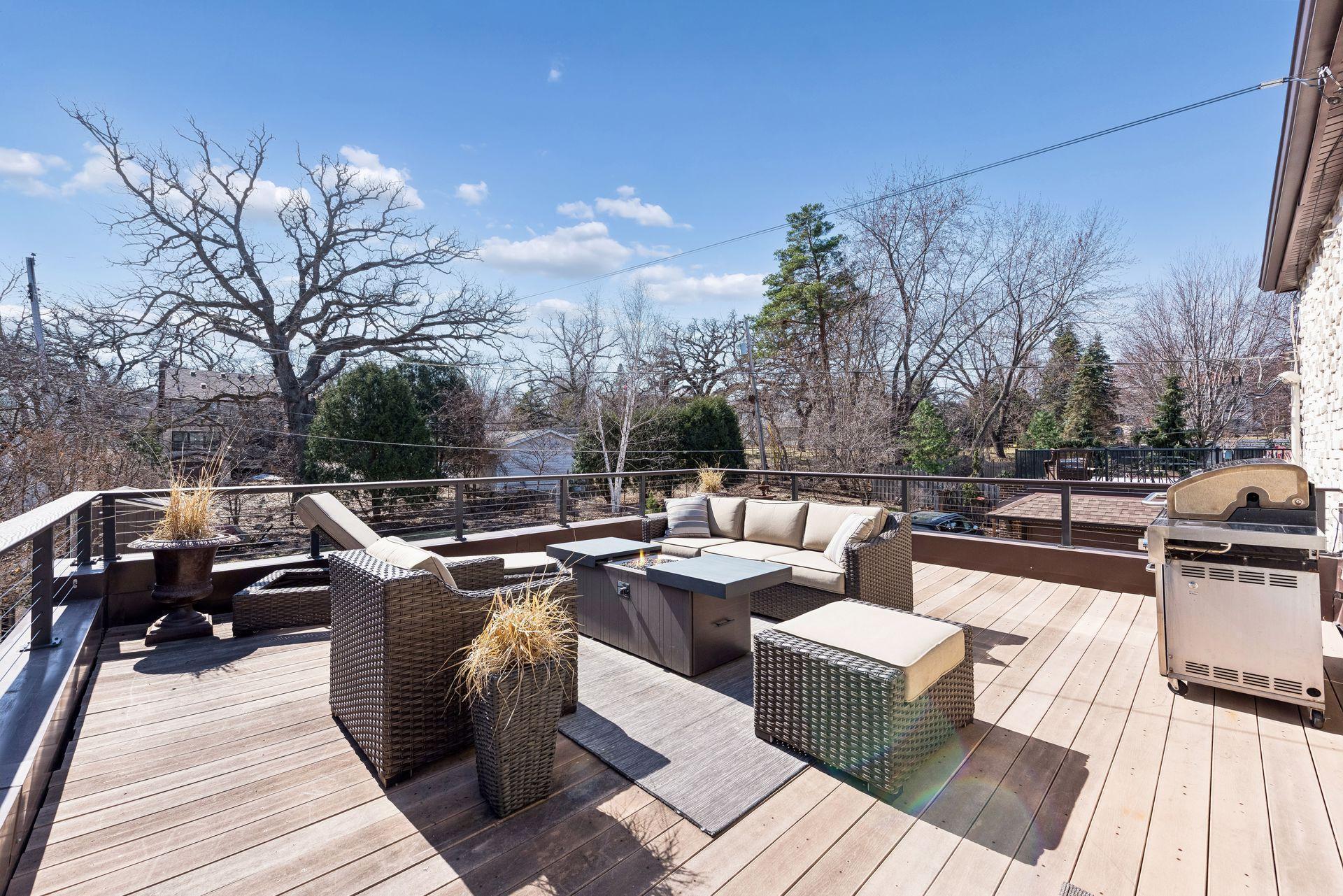 Fabulous deck above garage
