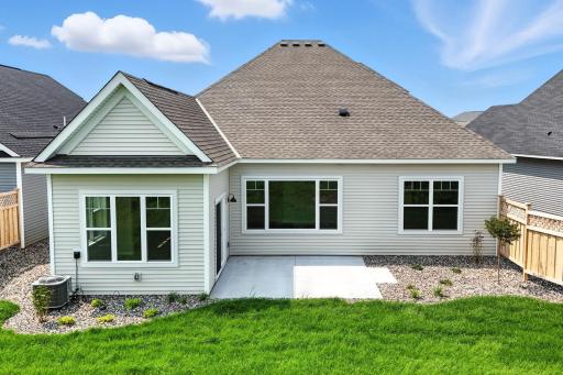 Concrete patio, irrigation, sod and landscaping are all included! Lawncare, snow removal and landscaping are all maintained by the HOA.