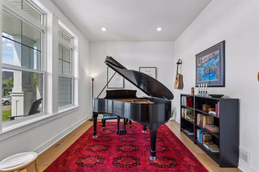 The main level music room is a great flex space