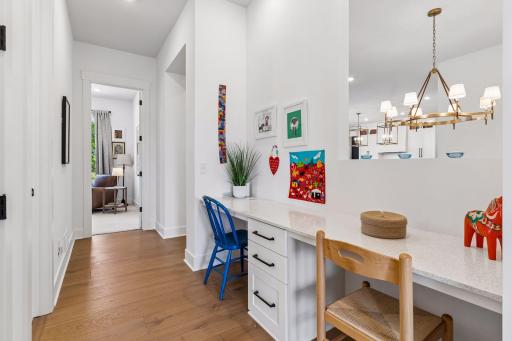 A main level family organization station.