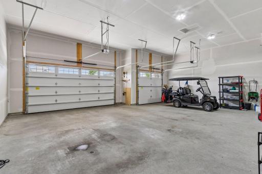 Quiet smart garage doors plus set up for adding a gas heater.