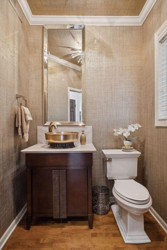 Main level powder room. Gorgeous for your guests!