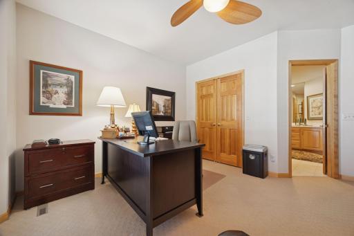 Bedroom is an office here, has it's own entry to the bathroom