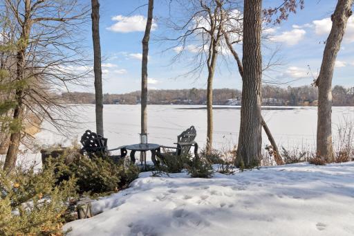 Enjoy lakeside seating and views all year long