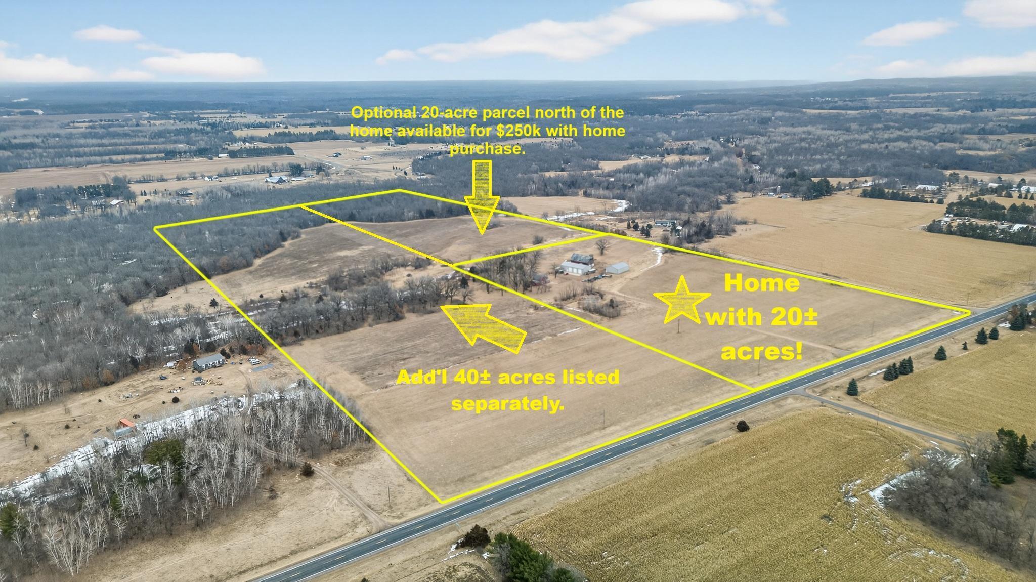 View of the 20± Acres surrounding the property. Optional 20-acre parcel available for an add'l $250k. See MLS # 7023296 for the additional 40+/- acres listed separately. Conveniently located just off Hwy 95.