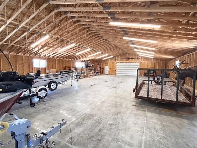 LED lighting and concrete floor.