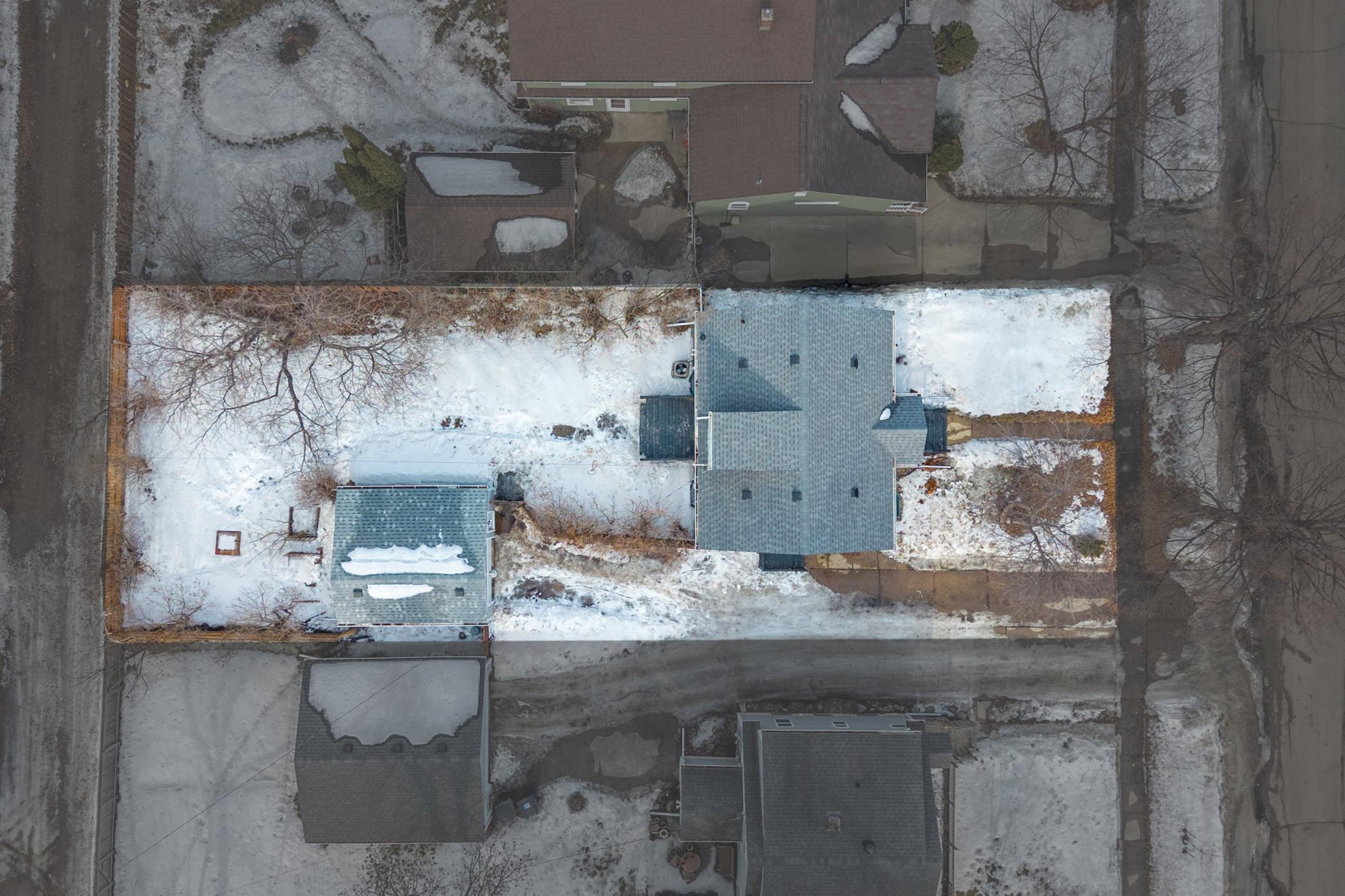 Aerial view with lot boundaries