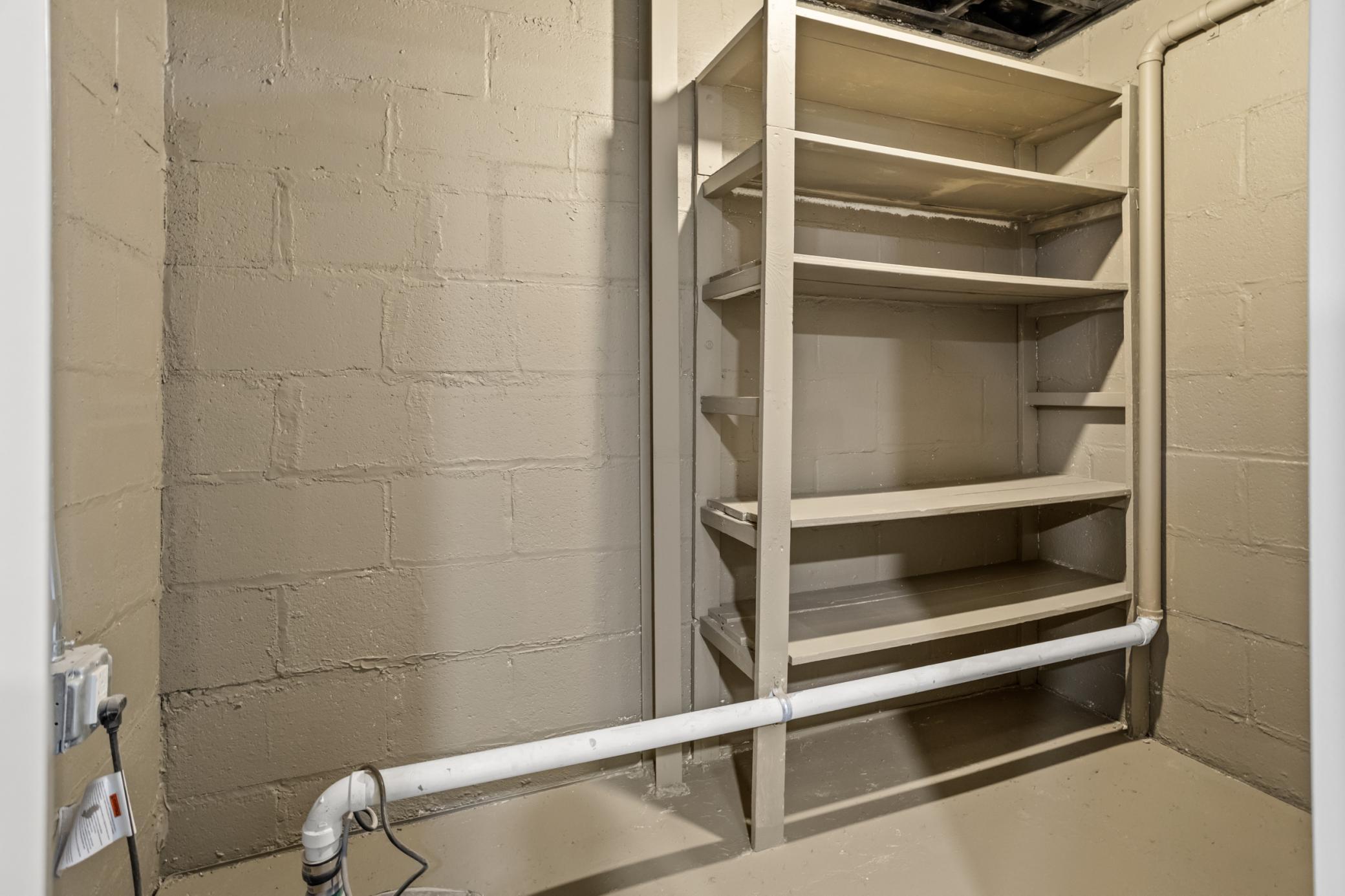 Storage room in basement