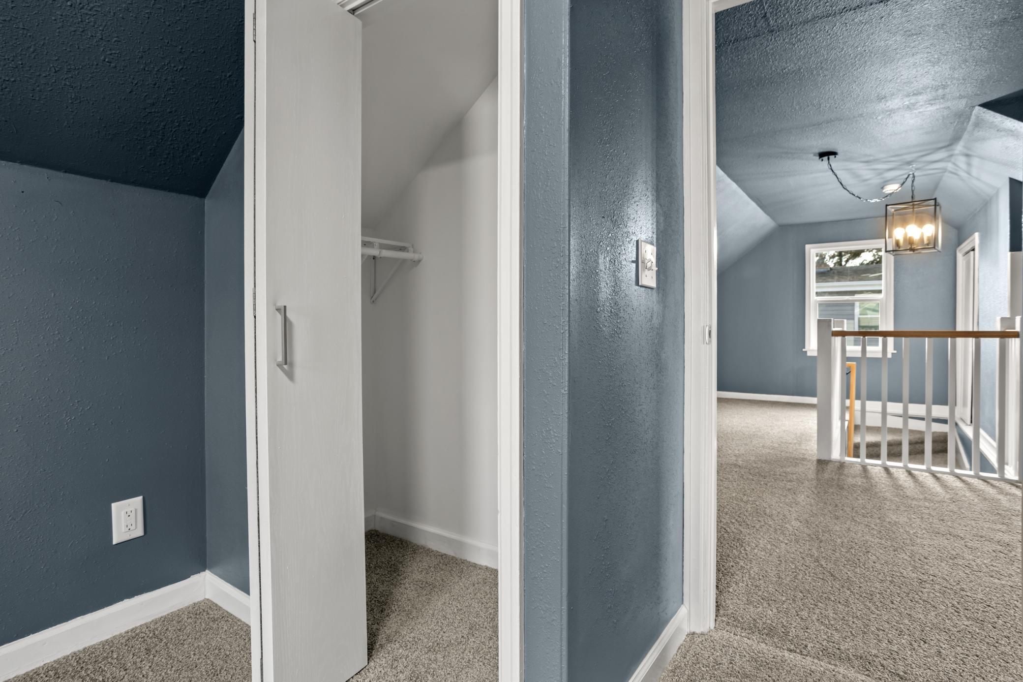 Upper level bedroom closet