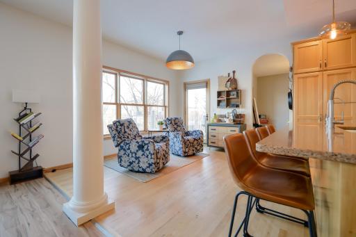 Informal dining area with walkout to maintenance-free deck