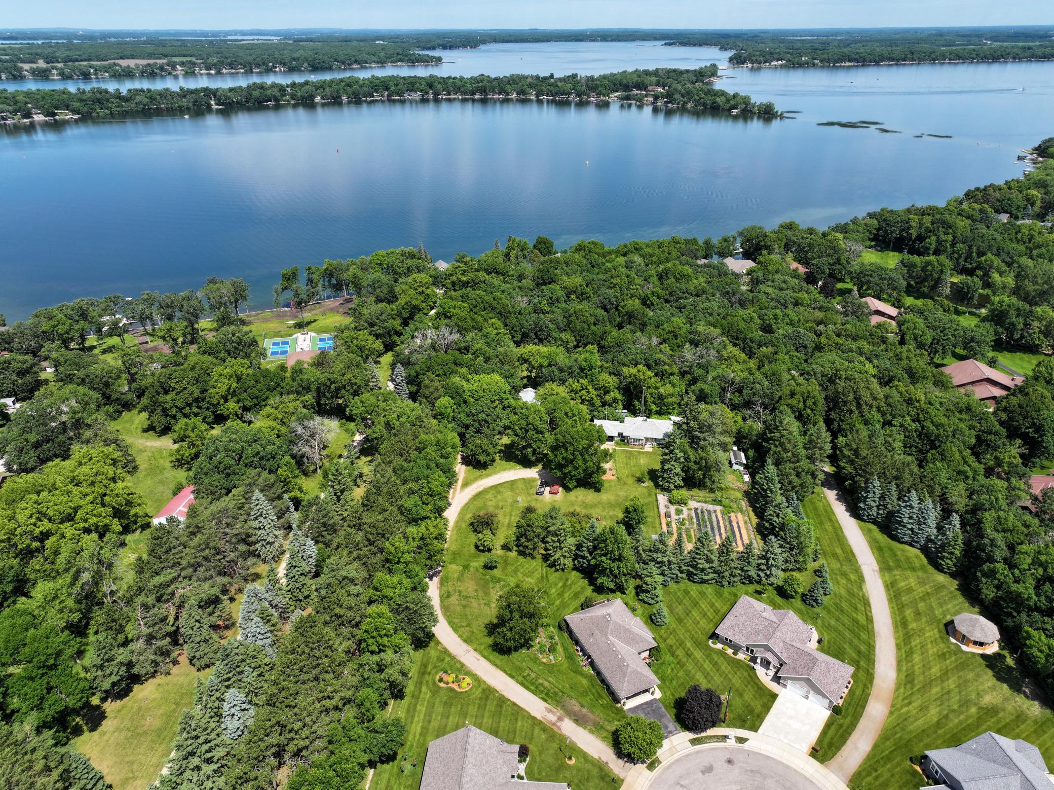 Aerial view looking N