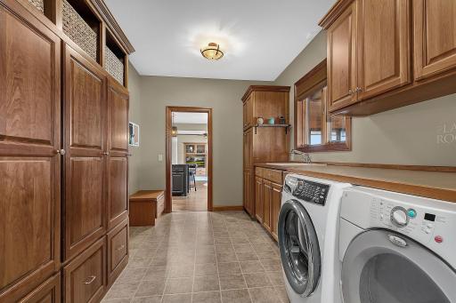 Large Main Floor Laundry Room with Built-in Lockers